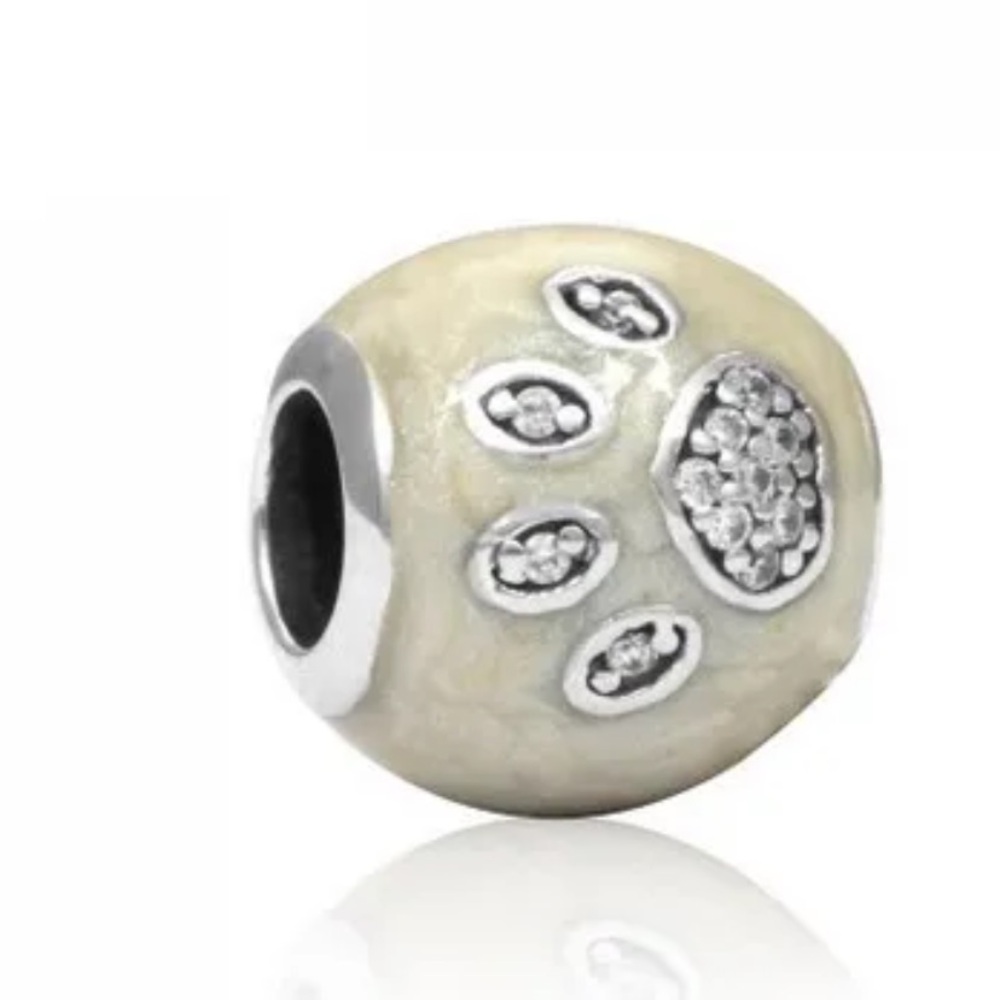 Pandora Silver and Cream Dog paw charm
